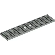 Vehicle Base, Train 6 x 28 with Two 1 x 2 Openings [3 Round Holes Each End] / Light Gray