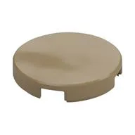 Tile Round 2 x 2 with Bottom Stud Holder / Dark Tan
