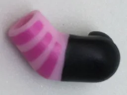 Arm, Left with Black Short Sleeve and Dark Pink Stripes Pattern