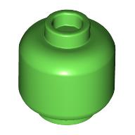 Lego Minifig Head [Plain] [Vented Stud - 2 Holes] / Bright Green