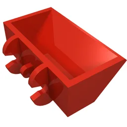 Construction Vehicle Bucket Smooth 2 x 4 x 1 / Red