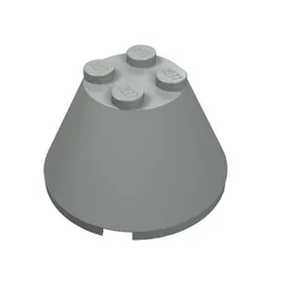 Cone 4 x 4 x 2, No Axle Hole / Light Gray