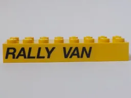 Brick 2 x 8 with 'RALLY VAN' Pattern Model Right Side (Sticker) - Set 5550