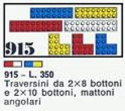 6 bricks with 16 and 20 studs and 3 Angle Bricks White/Red