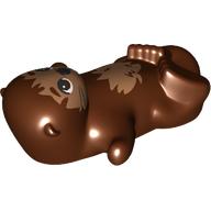 Lego Animal, Otter, Lying/Floating with Nougat Fur, Face print / Reddish Brown
