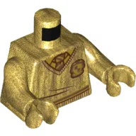 Torso Sweater, V-Neck with Hogwarts Crest and Tie Print, Pearl Gold Arms and Hands / Pearl Gold