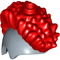 Lego Hair Mohawk Red, with One Stud on Top / Sand Blue
