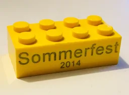 Brick 2 x 4 with 'Sommerfest 2014' Pattern on Both Sides