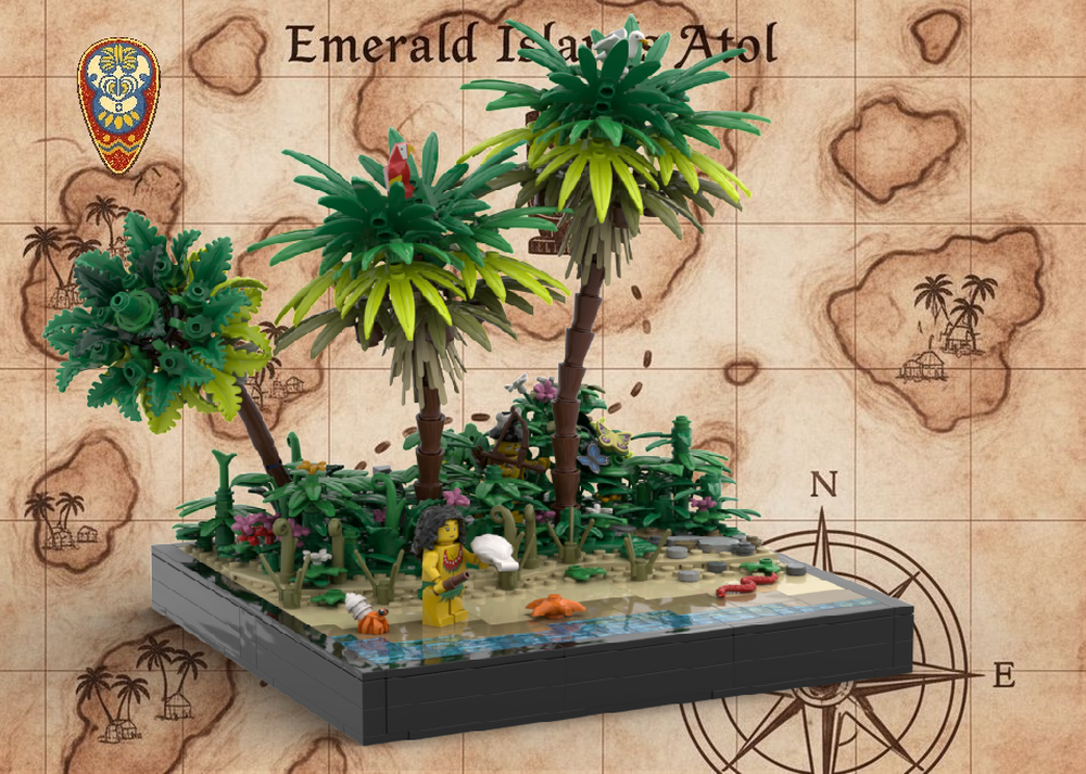 Lego 🐚 SHELL GATHERER - Island Woman's Daily Life | Modular Island Extension