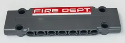 Technic, Panel Plate 3 x 11 x 1 with White 'FIRE DEPT.' and Stripe on Red Background Pattern (Sticker) - Set 42075