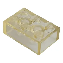 Modulex Brick 2 x 3 with LEGO on Studs / Modulex Clear