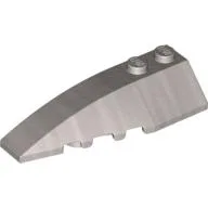 Brick Wedged, Curved 6 x 2 Left, Inner Ridges / Metallic Silver
