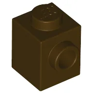 Brick Special 1 x 1 with Stud on 1 Side / Dark Brown
