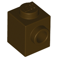 Lego Brick Special 1 x 1 with Stud on 1 Side / Dark Brown