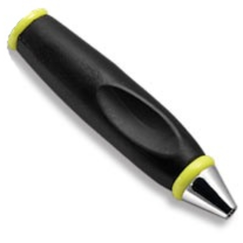 Lego Pen Body, with Chrome Tip, Lime Ends / Black