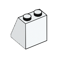 Lego Brick Sloped 65° 2 x 2 x 2 Smooth without Bottom Tube / White
