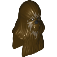 Lego Minifig Head Special, Wookiee with Dark Tan Strokes in Fur / Dark Brown