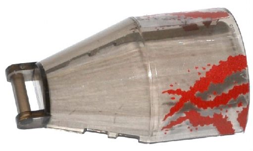 Lego Windscreen 6 x 4 x 2 Round with Bar Handle with Dark Red Necrocraft Spatter Pattern 1 on Both Sides (Stickers) - Set 76019