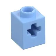 Technic Brick 1 x 1 with Axle Hole / Bright Light Blue