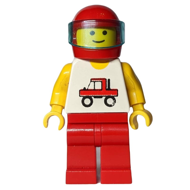 Lego White Torso, Red Legs, Red Helmet