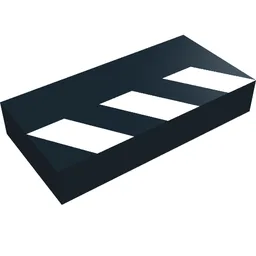 Tile 1 x 2 with Partial White Stripes Print / Black