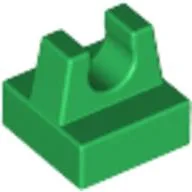 Tile Special 1 x 1 with Clip and Straight Tips / Green