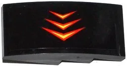 Slope, Curved 4 x 2 with 3 Red and Yellow Arrows Pattern Model Right Side (Sticker) - Set 76000