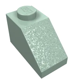 Brick Sloped 45° 2 x 1 with Bottom Pin / Sand Green