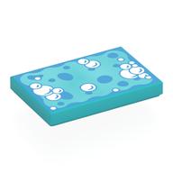 Lego Tile 2 x 3 with Bright Light Blue Sponge, Bubbles print / Medium Azure