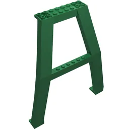 Support Crane Stand Double with Studs on Cross-Brace / Green