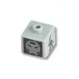 Pen Bead, Square with Turaga Whenua, Ruru Print / Light Gray