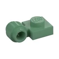 Plate Special 1 x 1 with Clip Light, Bar Hole [Thick Ring] / Sand Green