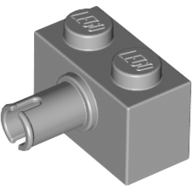 Lego Brick Special 1 x 2 with Pin / Light Bluish Gray