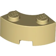 Brick Round Corner 2 x 2 Macaroni with Stud Notch and Reinforced Underside [New Style] / Tan