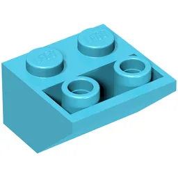 Brick Sloped Inverted 45° 2 x 2 [Ovoid Bottom Pin, Bar-sized Stud Holes] / Maersk Blue