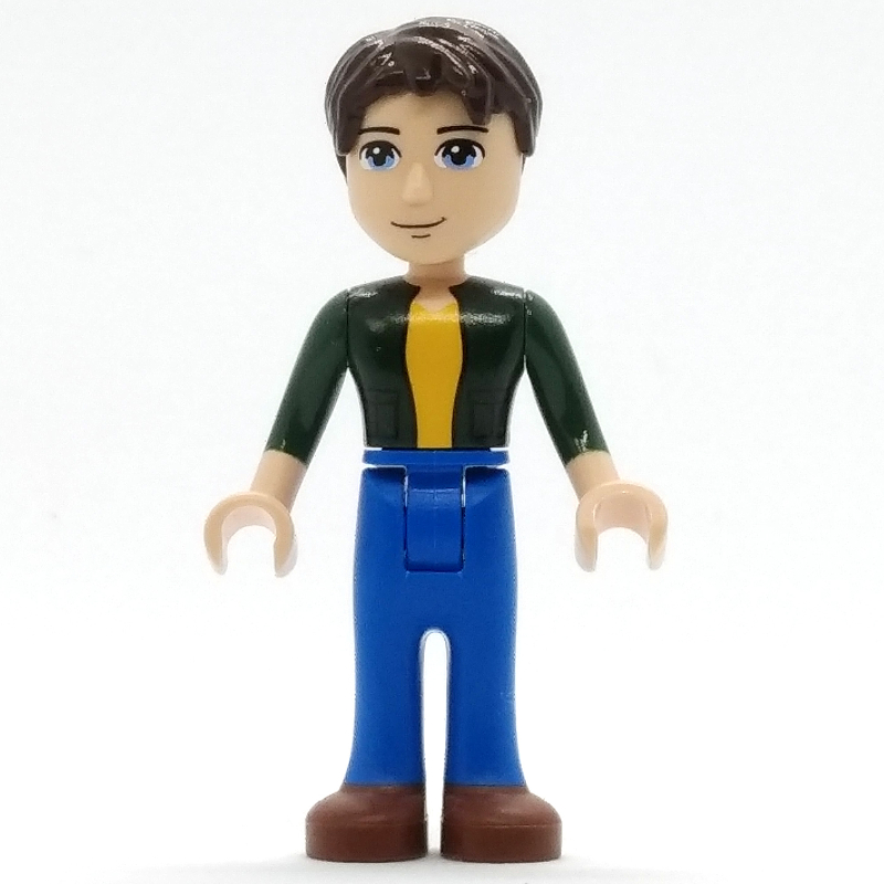 Lego Joshua - Dark Green Shirt, Blue Pants, Dark Brown Hair