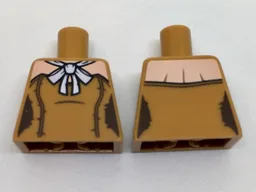 Torso Batman Female Outline with Light Nougat Shoulders and White Bow Pattern / Medium Nougat
