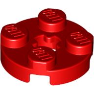 Lego Plate Round 2 x 2 with Axle Hole Type 1 (+ Opening) / Red