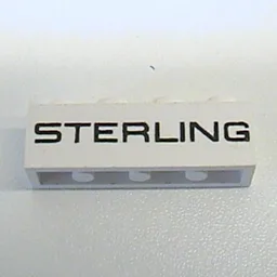 Brick 1 x 4 with Black 'STERLING' Print (Set 1551) / White