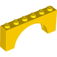 Brick Arch 1 x 6 x 2 - Thick Top with Reinforced Underside / Yellow