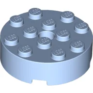 Brick Round 4 x 4 Centre Hole / Bright Light Blue