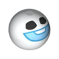 Lego Technic Ball Joint, Black Eyes and Blue Smile Print (Snowgie Head)