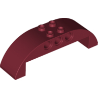Lego Brick Curved 2 x 8 x 2 Double / Dark Red