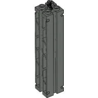 Support 2 x 2 x 8 with Grooves, Two Sided Lattice and Top Peg / Dark Gray