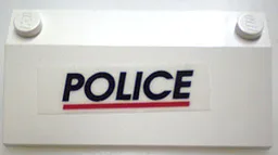 Slope 33 3 x 6 with Inner Walls with Black 'POLICE' Red Line Pattern (Sticker) - Set 6344