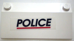Lego Slope 33 3 x 6 with Inner Walls with Black 'POLICE' Red Line Pattern (Sticker) - Set 6344
