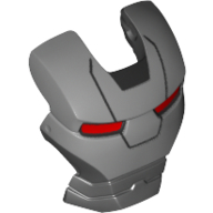 Lego Headwear Accessory Visor Top Hinge with Red Eyes Print (Iron Man) / Black