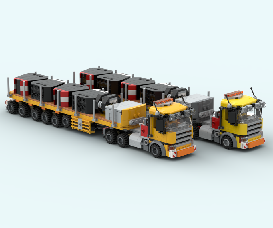 Lego Construction Truck and Ballast Flatbed Trailer
