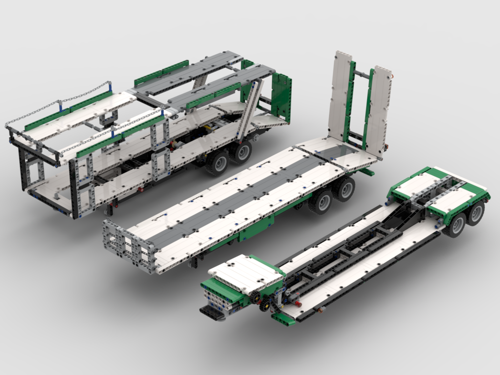 Lego 3 alternative trailers for 42078 Mack Anthem - Low Loader, Gooseneck and Car Transporter