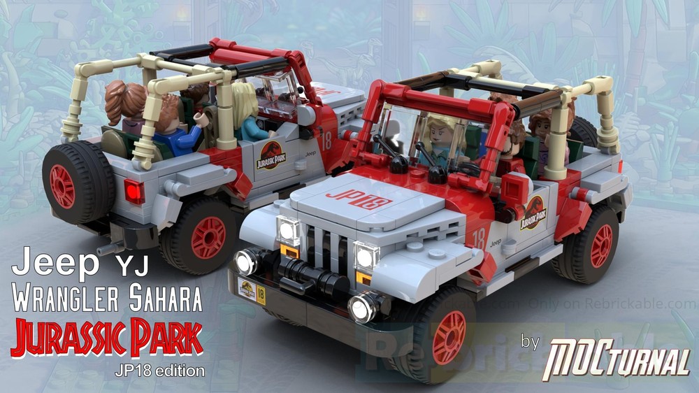 Lego MOCturnal JP18 Jeep Wrangler Sahara (YJ) - Jurassic Park Edition